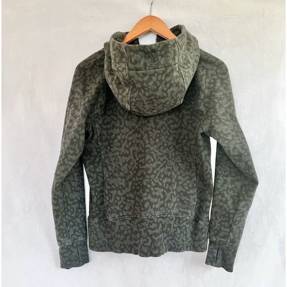 Lululemon Scuba Hoodie SIZE 8 Light Cotton Fleece Camo Evergreen Multi Full Zip - Picture 4 of 9